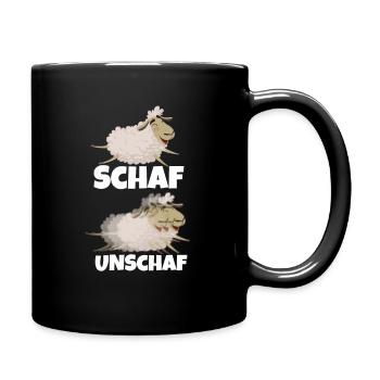 Schaf Unschaf Lustiges Design Shirt Unscharf - Tasse einfarbig - Schwarz - Rechts