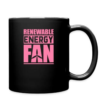 Solar Erneuerbare Energien - Tasse einfarbig - Schwarz - Rechts