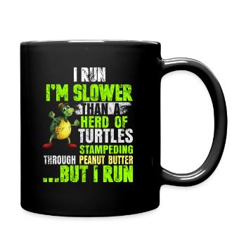 Course de jogging tortue en disant cadeau - Mug uni - noir - Droite