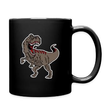 T-REX - Thyrannosaurus Rex Braun - Tasse einfarbig - Schwarz - Rechts