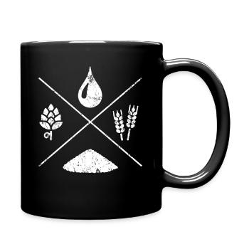Beer hops gift - Full Colour Mug - black - Right