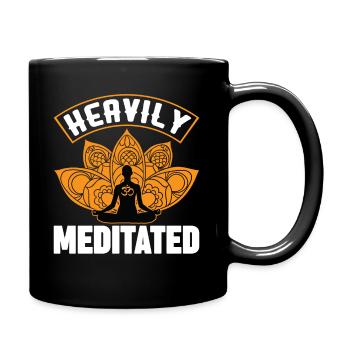 Stark meditiertes Meditations-Yoga-Geschenk Lotus Flowe - Tasse einfarbig - Schwarz - Rechts