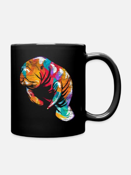 Manatee Dugong - Full Colour Mug - black