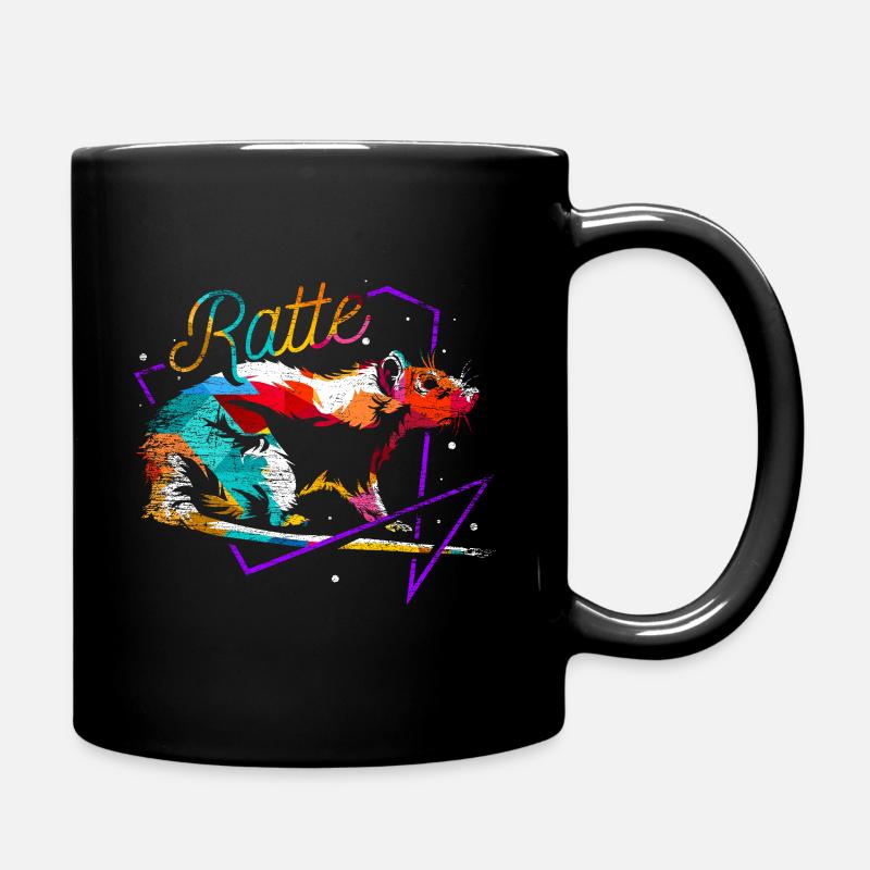 Ratte Polygon - Tasse einfarbig - Schwarz