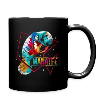 Sea cow polygon - Full Colour Mug - black - Right