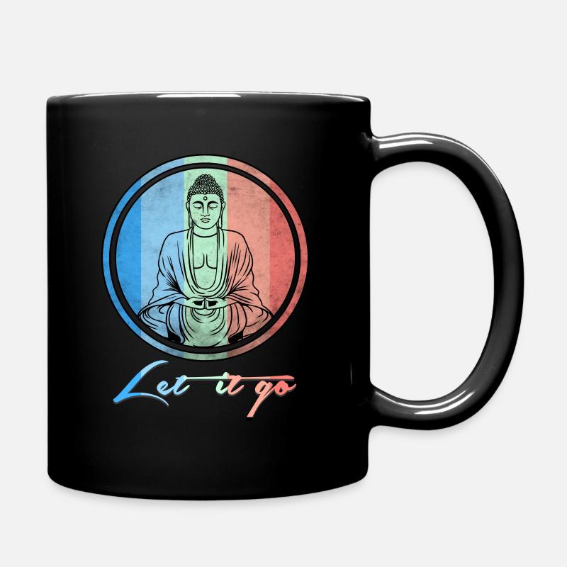 Buddha let it go - Tasse einfarbig - Schwarz