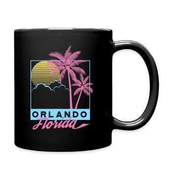 Orlando Beach FL, Florida Tee, Vintage Stranddruck - Tasse einfarbig - Schwarz - Rechts