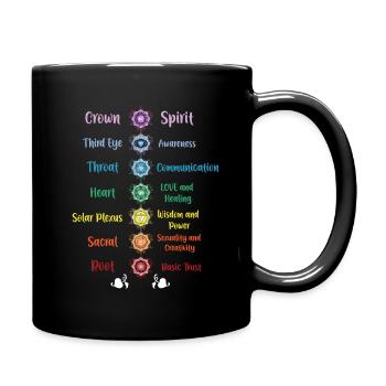 Chakra Yoga Sacred Geometry - Full Colour Mug - black - Right