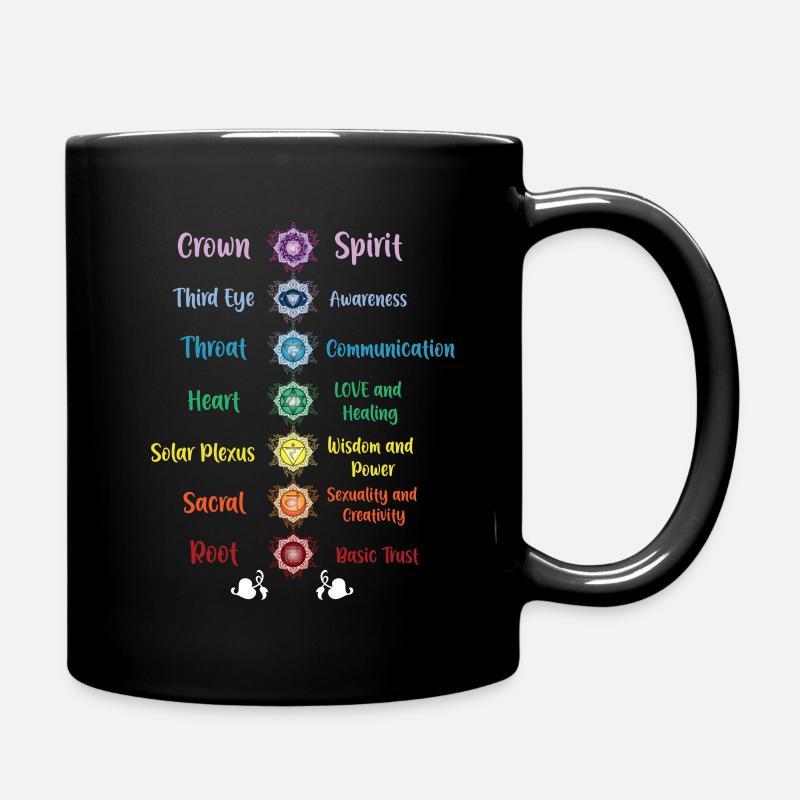 Chakra Yoga Heilige Geometrie - Tasse einfarbig - Schwarz
