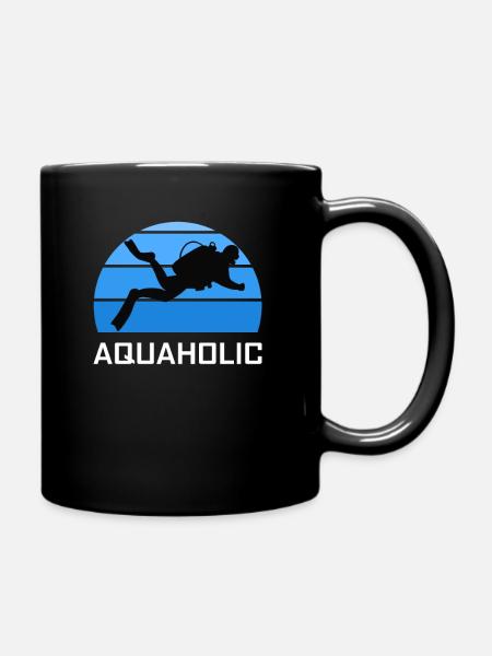 Aquaholic Scuba Diver Drôle Amour Plongée Océan - Mug uni - noir