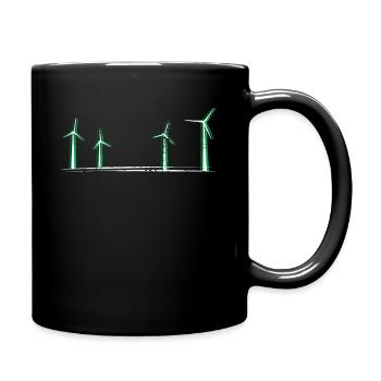 Wind turbine energy - Full Colour Mug - black - Right