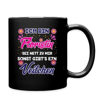 Floristin - Tasse einfarbig - Schwarz - Rechts