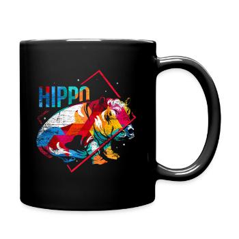 Hippopotame Polygone - Mug uni - noir - Droite
