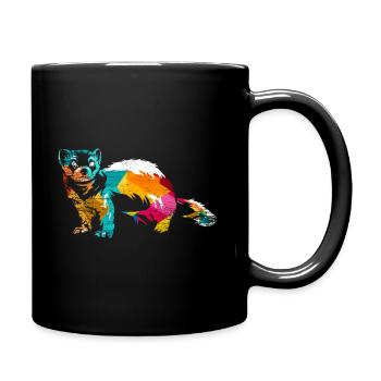 Frettchen - Tasse einfarbig - Schwarz - Rechts