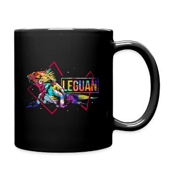 Iguane Polygone - Mug uni - noir - Droite