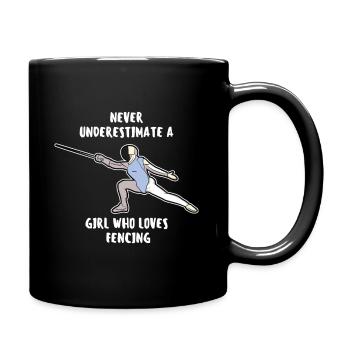 Lustig Fechten Spruch Fechter Fechtkunst Geschenk - Tasse einfarbig - Schwarz - Rechts