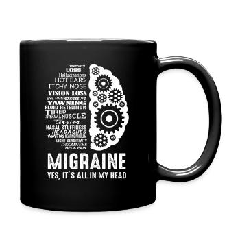 Migraine - Everything in my head headache - Full Colour Mug - black - Right