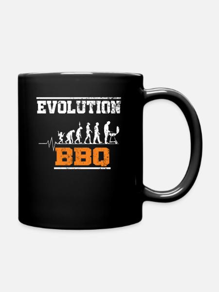 Evolution Grillen Herzschlag - Tasse einfarbig - Schwarz