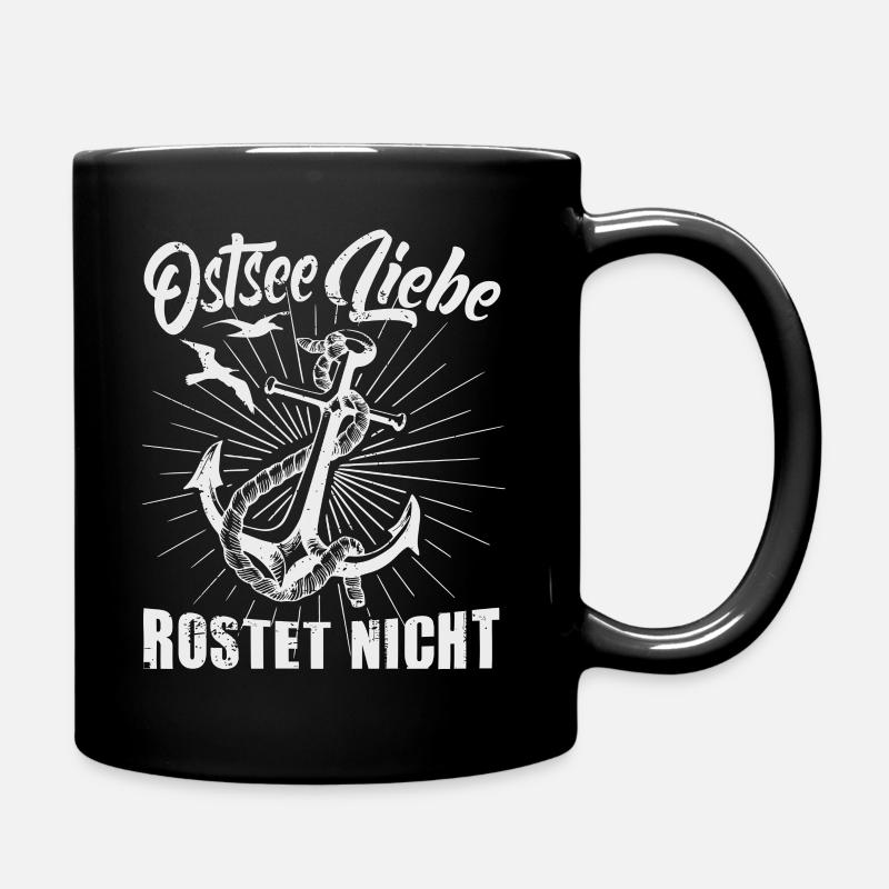 Ostseeliebe rostet nicht - Tasse einfarbig - Schwarz