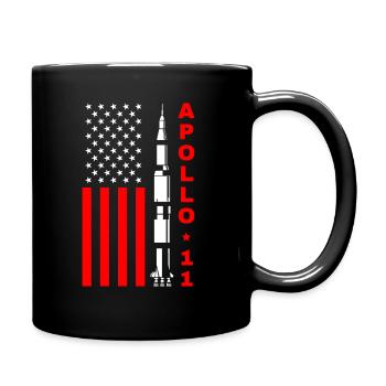 Apollo 11 moon landing USA - Full Colour Mug - black - Right