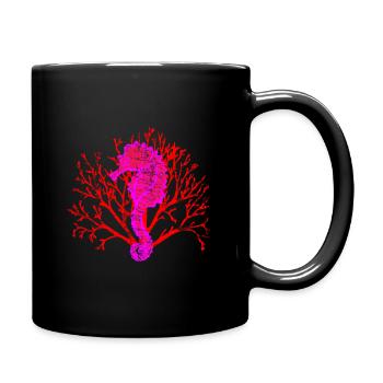 Seahorse corals - Full Colour Mug - black - Right