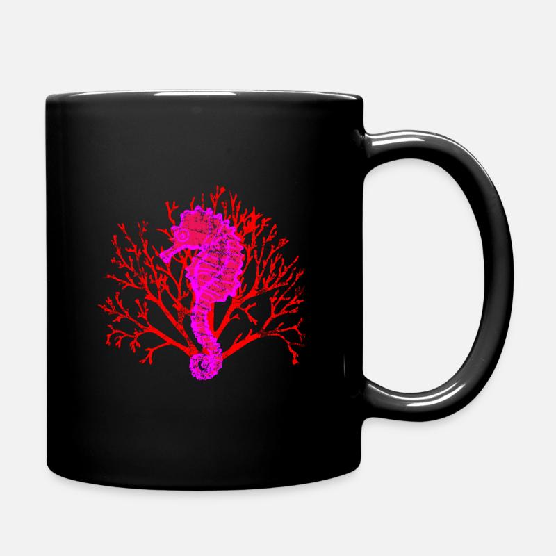 Seahorse corals - Full Colour Mug - black