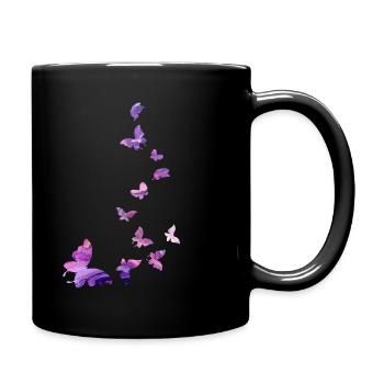 Schmetterling Schwarm Harmonie rosa - Tasse einfarbig - Schwarz - Rechts