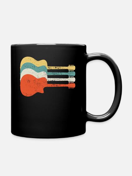 Gitarren-Retro - Tasse einfarbig - Schwarz