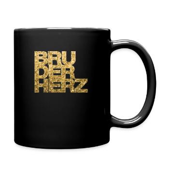 Bruderherz, Bruder, Geschenk, Idee, Geschwister - Tasse einfarbig - Schwarz - Rechts