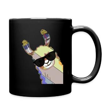 Lama alpaga rétro - Mug uni - noir - Droite