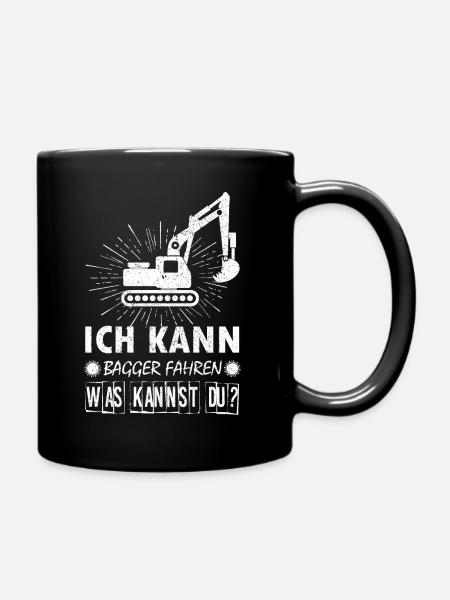 Baggerfahrer Bagger baggern · Kann Bagger fahren - Tasse einfarbig - Schwarz
