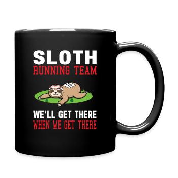 Napping Sloth Running Team Sloth Gift - Full Colour Mug - black - Right