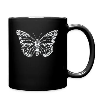 Schmetterling - Tasse einfarbig - Schwarz - Rechts