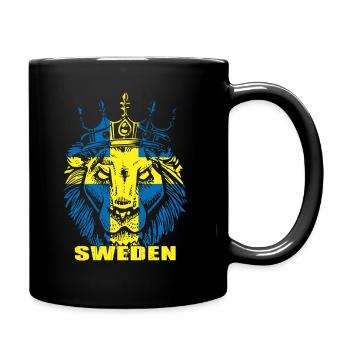 Drapeau de la Suède lion - Mug uni - noir - Droite