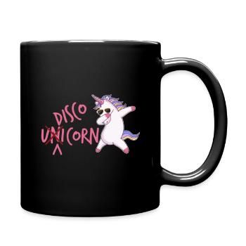Disco Einhorn - Tasse einfarbig - Schwarz - Rechts