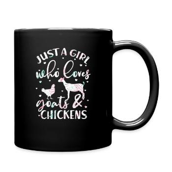 Huhn Ziege Hühner Ziegen Girl Mädchen Geschenk - Tasse einfarbig - Schwarz - Rechts