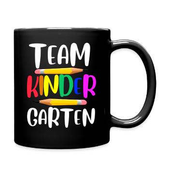 Team Kindergarten - Tasse einfarbig - Schwarz - Rechts