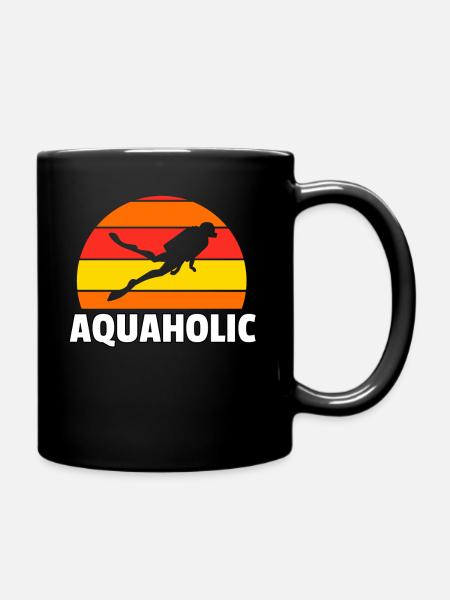 Diving Diver Dive Scuba Diver Gift - Full Colour Mug - black