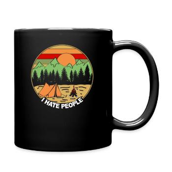 i hate people - Tasse einfarbig - Schwarz - Rechts