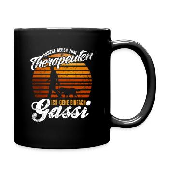 Hund Lustiger Spruch - Tasse einfarbig - Schwarz - Rechts