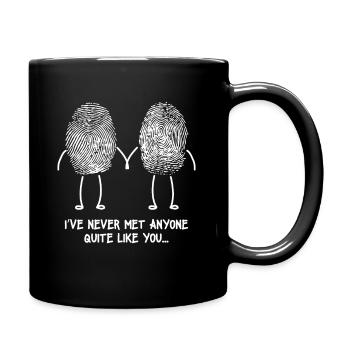 Fingerabdruck DNA Beste Freunde Zwillinge Verwandt - Tasse einfarbig - Schwarz - Rechts