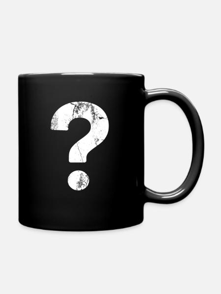 Fragezeichen Rätsel - Tasse einfarbig - Schwarz