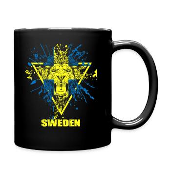 Lion drapeau drapeau suède - Mug uni - noir - Droite
