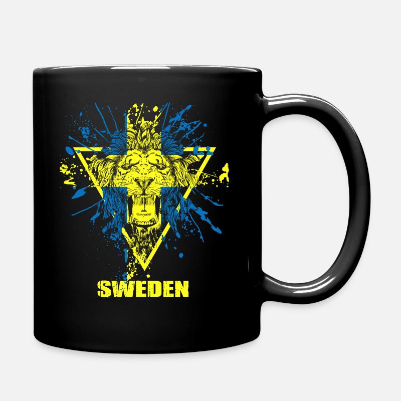 Lion drapeau drapeau suède - Mug uni - noir