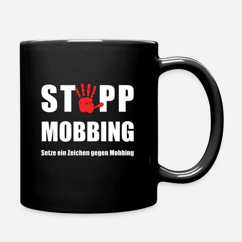 Stopp Mobbing - Setze ein Zeichen - Tasse einfarbig - Schwarz