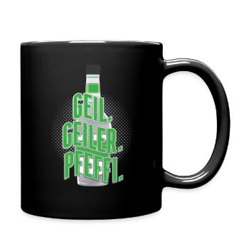 Pfeffi Crew Pfefferminzschnaps Likör Schnaps - Tasse einfarbig - Schwarz - Rechts