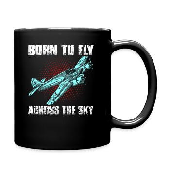 Pilote aviateur avion volant - Mug uni - noir - Droite