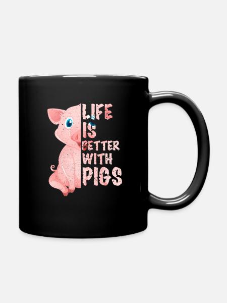 porc - Mug uni - noir
