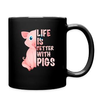 Cochon cochon cochon cadeau de truie - Mug uni - noir - Droite