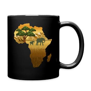Afrika-Karten-Reggae - Tasse einfarbig - Schwarz - Rechts
